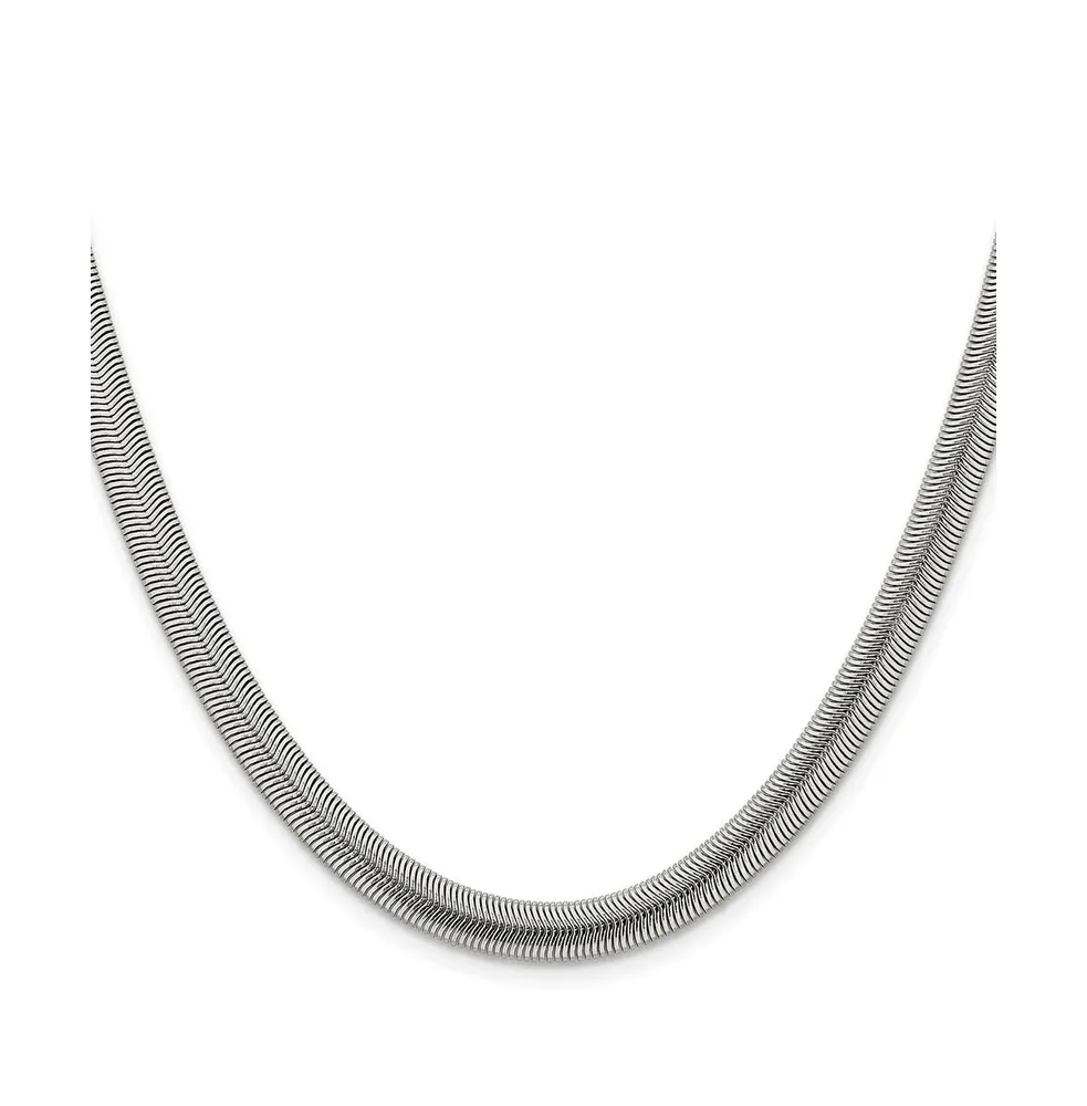 Chisel Stainless Steel Polished 6.2mm Flat Snake Chain Necklace