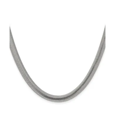 Chisel Stainless Steel Polished 6.2mm Flat Snake Chain Necklace