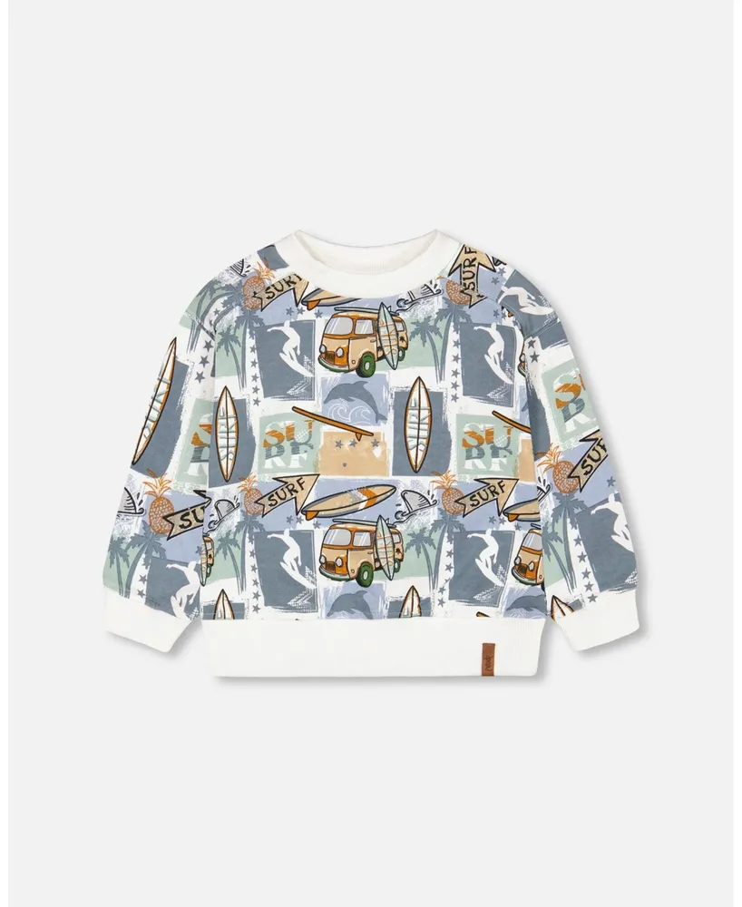 Boy French Terry Sweatshirt Printed Surf And Caravan