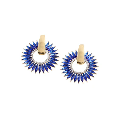 Sohi Women's Green Embellished Wing Stud Earrings
