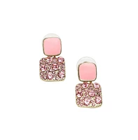 Sohi Women's Blue Pastel Embellished Drop Earrings