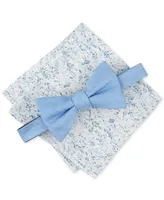 Bar Iii Men's Solid Bow Tie & Floral Pocket Square Set, Created for Macy's