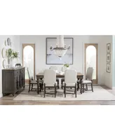 Mandeville 7pc Dining Set (Rectangular Table + 6 Upholstered Chairs)