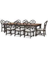 Mandeville 9pc Dining Set (Rectangular Table + 8 X-Back Chairs)