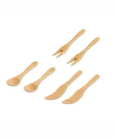 Hic Kitchen Maison Du Fromage 19-Piece Burnished Bamboo Charcuterie Rectangular Cheese Board and Tools Set