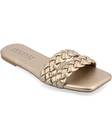 Journee Collection Women's Sawyerr Braided Single Band Flat Sandals