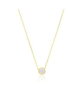 Etoielle Yellow Gold Tone Bezel Set Round Cz Necklace