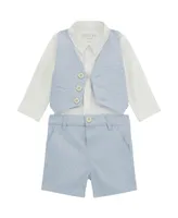 Guess Baby Boys Woven Shorts, Shirt and Vest, 3 Piece Set