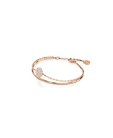 Swarovski White, Rhodium Plated or Rose Gold-Tone Meteora Bangle Bracelet