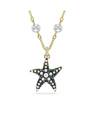 Swarovski Crystal Swarovski Imitation Pearls, Starfish, Multicolored, Gold-Tone Idyllia Pendant Necklace