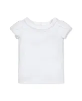 Hope & Henry Girls' Short Sleeve Knit Top with Tulip Sleeves