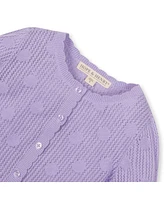 Hope & Henry Girls' Scallop Edge Mesh Dot Cardigan