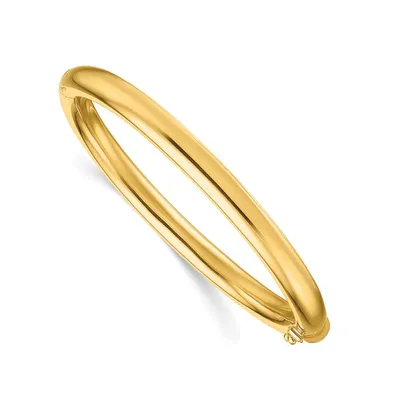 18k Gold 6.3mm Hinged Bangle Bracelet