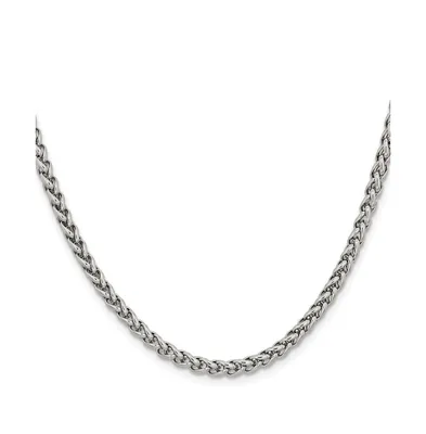 Chisel Stainless Steel 4mm Wheat Chain Necklace