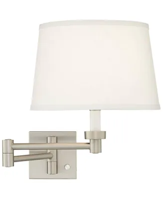 Modern Indoor Swing Arm Wall Lamp Brushed Nickel Plug