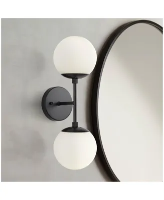 Oso Mid Century Modern Wall Light Sconce Black Hardwired 6" Wide 2