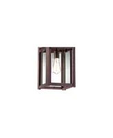 Rockford Modern Farmhouse Rustic Outdoor Ceiling Light Hanging Rustic Bronze 17 1/4" Clear Glass Damp Rated for Exterior House Porch Patio Outside Dec