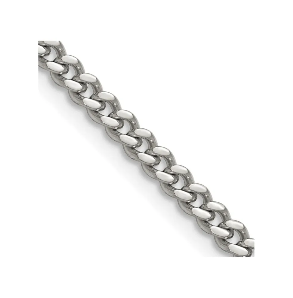 Chisel Stainless Steel Polished 4mm Curb Chain Necklace