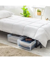 Iris Usa 30 Qt. Stackable Storage Drawer, 2 Pack, Plastic Drawer Organizer with Clear Doors for Pantry, Bedroom, Closet, Kitchen, Under-Sink