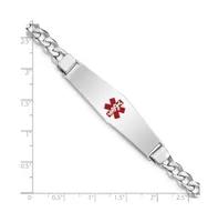 Sterling Silver Rhodium-plated Medical Id Curb Link Bracelet