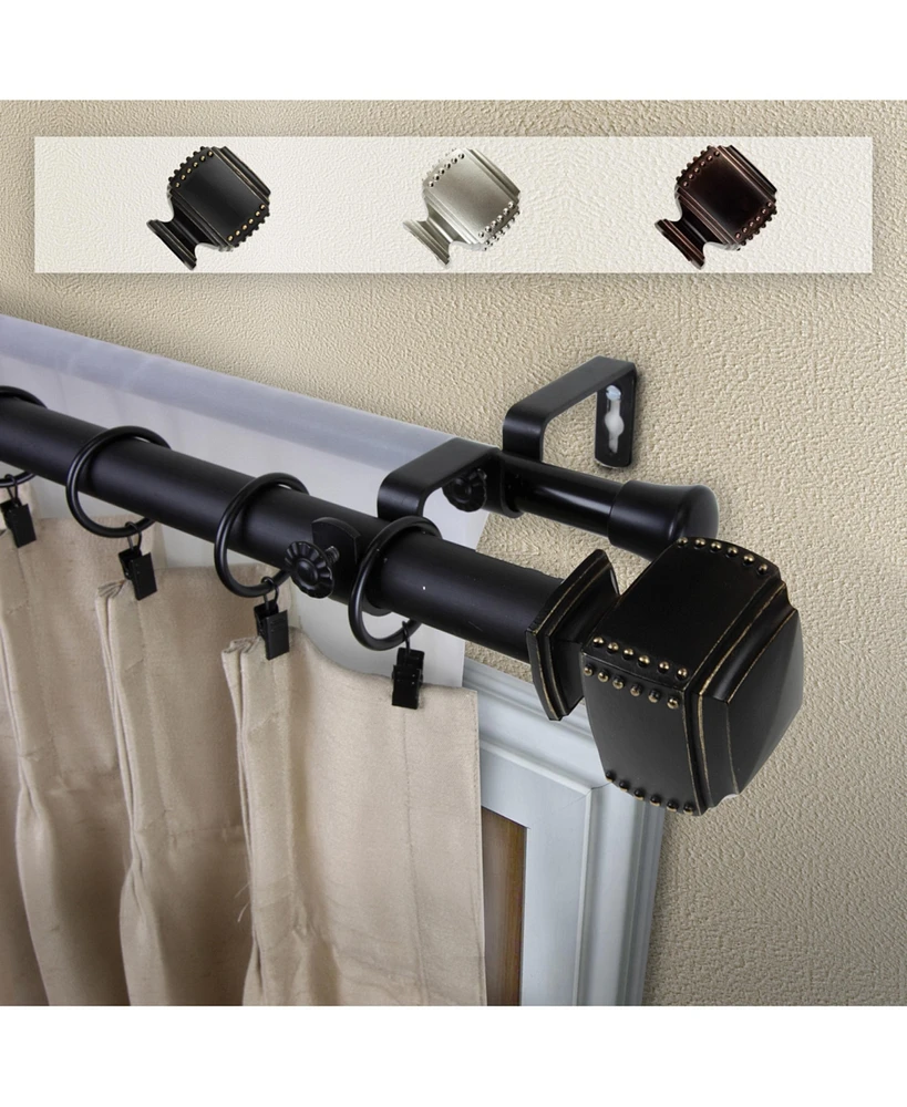 Bennett 1" Double Curtain Rod 66-120"