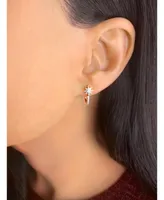 LuvMyJewelry North Star Design Sterling Silver Diamond Women Earring