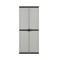 vidaXL Garden Storage Cabinet with 3 Shelves Gray&Black 26.8"x15.7"x66.1"