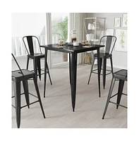 Rothko Patio Dining Table With Metal Frame And Square Top