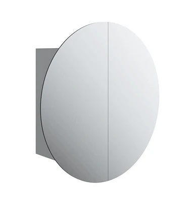 vidaXL Bathroom Cabinet with Round Mirror&Led 18.5"x18.5"x6.9