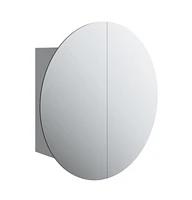 vidaXL Bathroom Cabinet with Round Mirror&Led 18.5"x18.5"x6.9