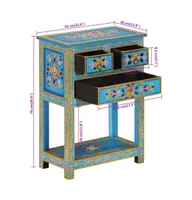 Sideboard Turquoise 21.7"x11.8"x29.9" Solid Wood Mango