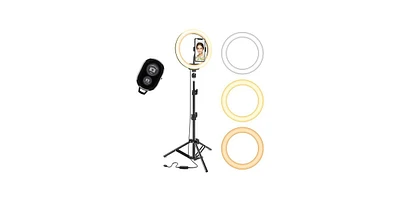 5 Core 10'' Ring Light with Extendable Tripod Stand and Gooseneck Phone Holder - Rl 10