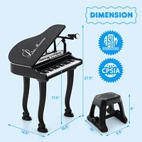 37 Keys Kids Piano Keyboard with Stool and Piano Lid