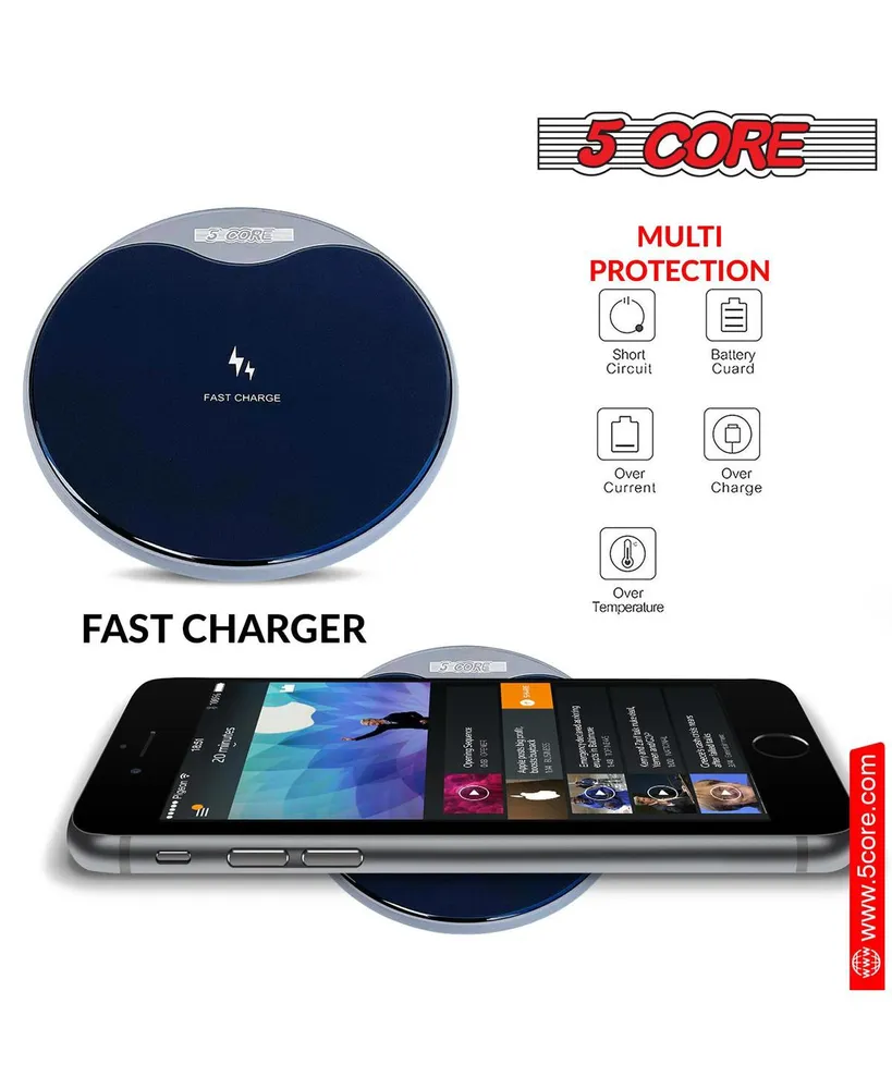 5 Core Wireless Charger Charging Station Fast Qi Charging Pad w Upgraded Coil Case Friendly Samsung iPhone AirPod Fast Charging Station