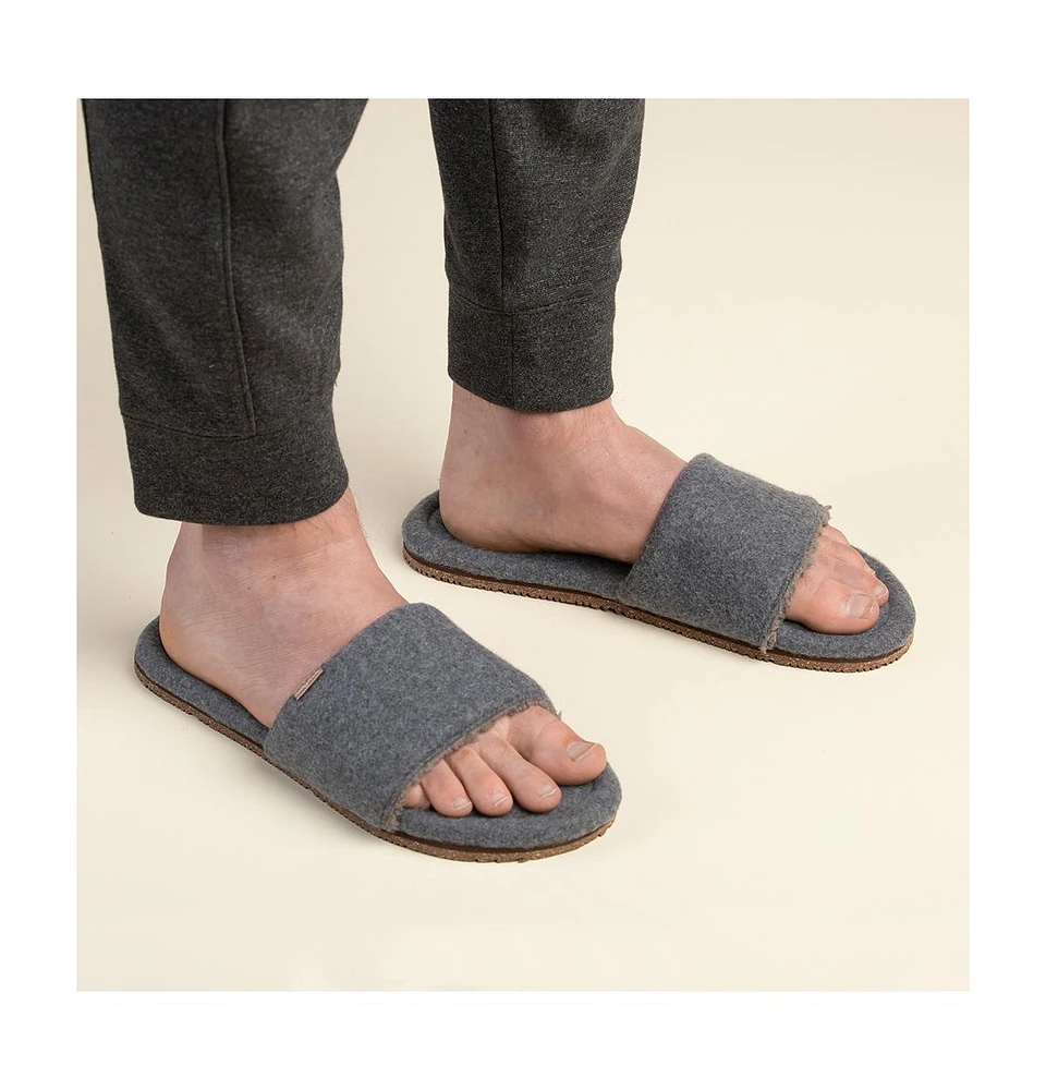 Feelgoodz Men's Soft Slide Indoor / Outdoor Natural Rubber Sole House Shoes