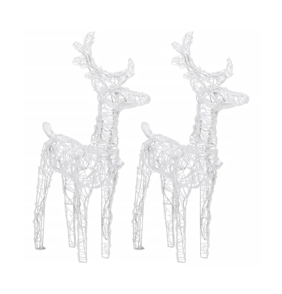 Christmas Reindeers 2 pcs Cold White 80 LEDs Acrylic