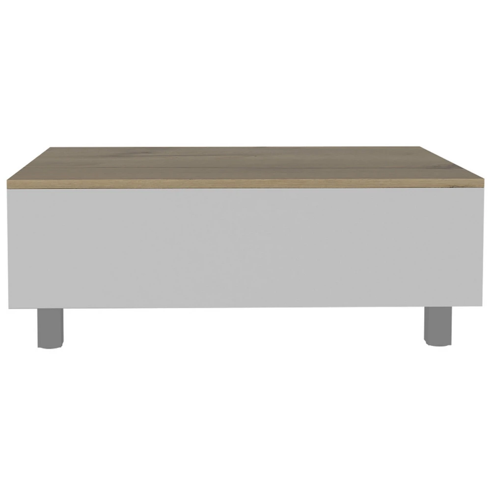 Simplie Fun Tilton Rectangle Lift Top Coffee Table White Oak