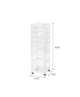 Iris Usa 7 Drawers Plastic Storage rolling Cart with drawer, White