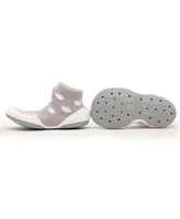 Komuello's Baby Girl First Walk Sock Shoes Dots & Stripes - Pink