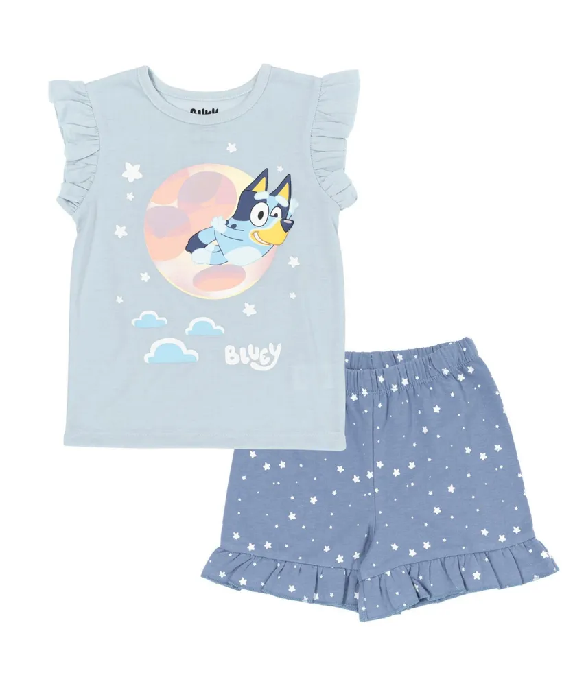 Bluey Girls T-Shirt and French Terry Shorts Outfit Set Toddler, Child