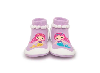 Komuello's Baby Girl First Walk Sock Shoes Mermaid Sisters