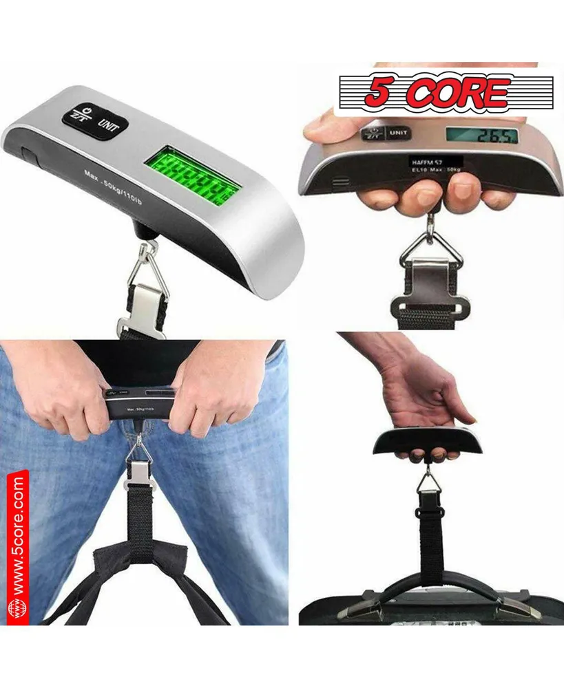 5 Core Luggage Scale 110lbs Capacity Digital Travel Weight Scale • Hanging Baggage Weighing Machine Lss