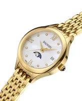 Balmain Women's Swiss Balmain de Balmain Moonphase Diamond Accent Gold Pvd Stainless Steel Bracelet Watch 31mm