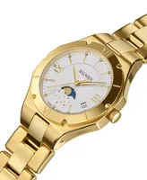 Balmain Women's Swiss Be Balmain Moonphase Diamond (1/20 ct. t.w.) Gold Pvd Stainless Steel Bracelet Watch 33mm