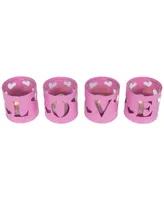 Northlight Set of 4 Love Valentine's Day Candle Holders, 2.75"