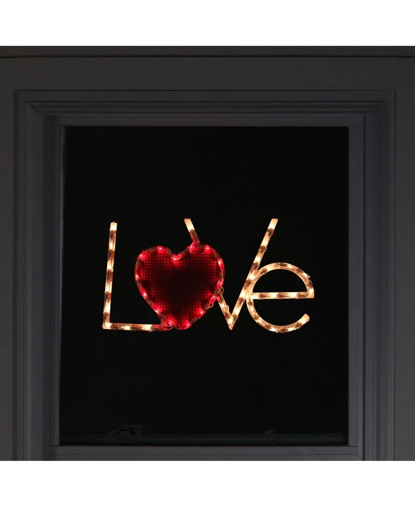 Northlight 17" Lighted "Love" with Heart Valentine's Day Window Silhouette Decoration