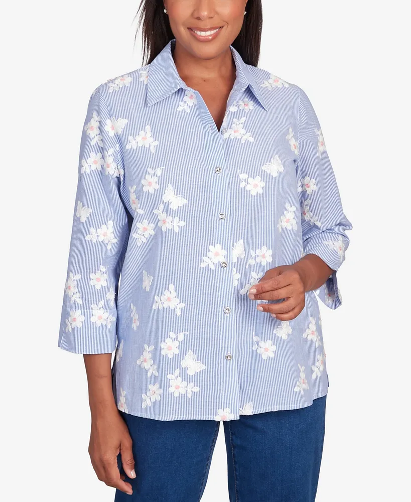 Alfred Dunner® In Full Bloom Yoke Floral Top