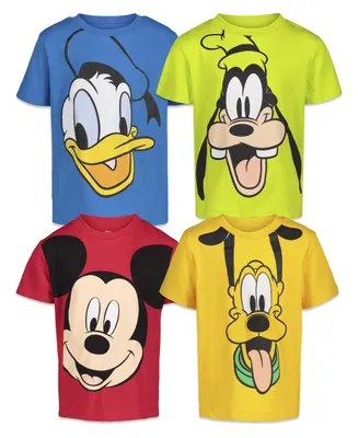 Disney Boys Mickey Mouse Pluto Donald Duck Goofy Baby 4 Pack T-Shirts