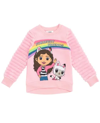 DreamWorks Gabby's Dollhouse Pandy Paws Girls Fleece Fur Sweatshirt Toddler |Child