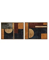 Ink+Ivy Jeweled Geo Hand-Embellished Abstract 2-Pc Framed Canvas Wall Art Set